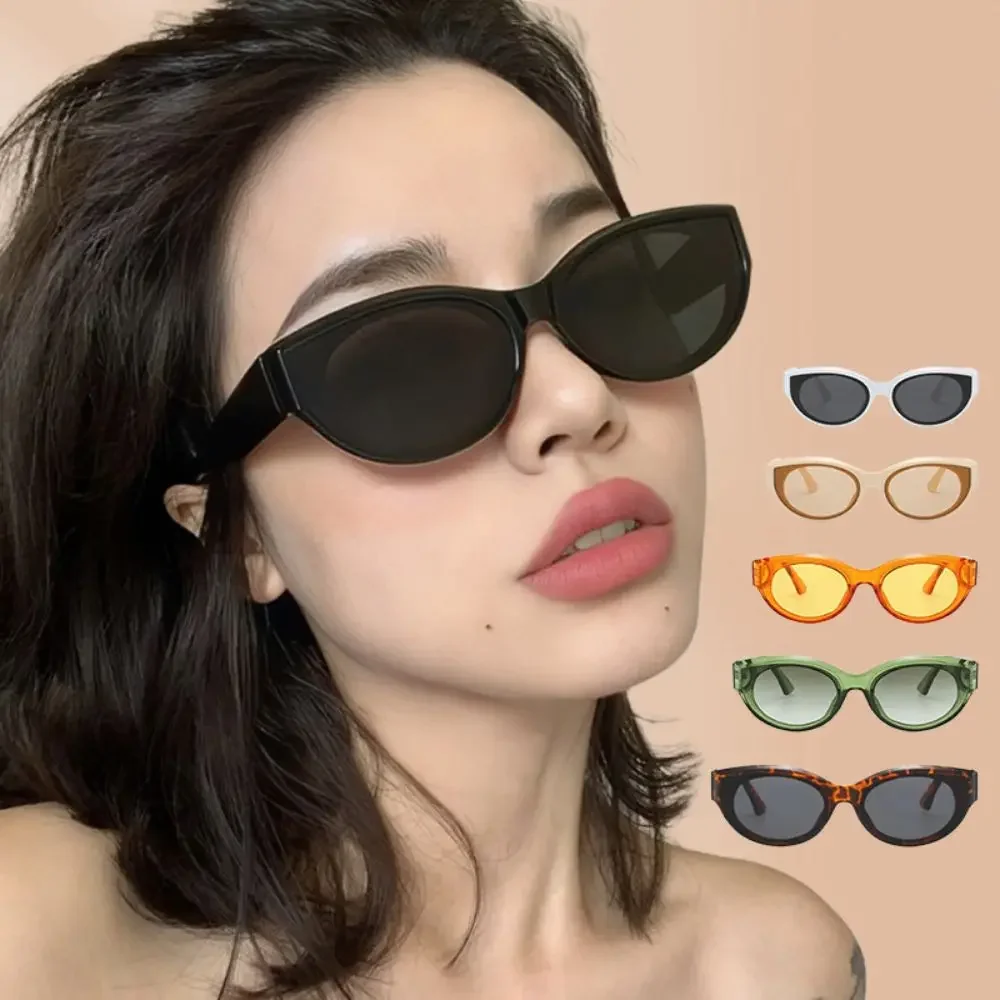 Sunglasses Cat Eye - แว่นกันแดดทรงแคทอายวินเทจผู้หญิง Y2K แฟชั่นแบรนด์แว่นกันแดดทรงสี่เหลี่ยมสำหรับหญิงเฉดสีหญิงแว่นตาสีดำ