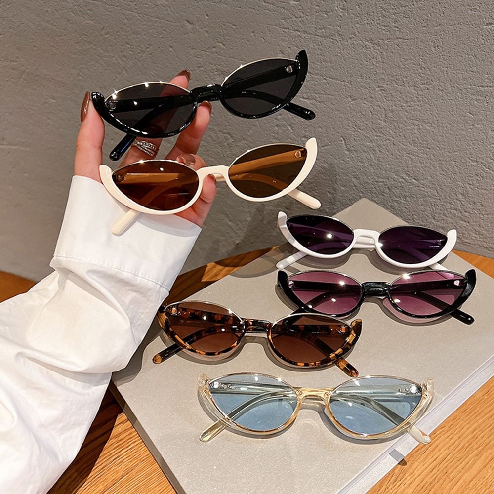 Sunglasses Cat Eye - แฟชั่นผู้หญิงผู้ชายแว่นกันแดดทรงแคทอายขนาดเล็กแว่นกันแดดครึ่งกรอบ