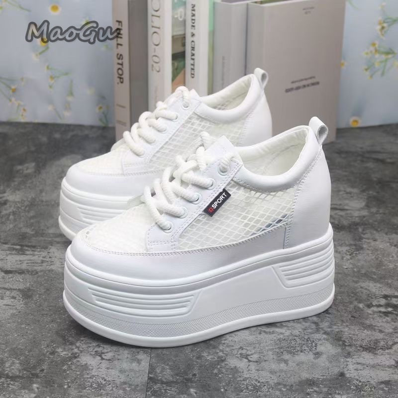 Wedge Espadrille Women - รองเท้าผ้าใบผู้หญิงแบบมีเชือกผูก ระบายอากาศได้ดี พื้นหนาเสริมส้น ลำลอง ใส่สบายสำหรับฤดูร้อน
