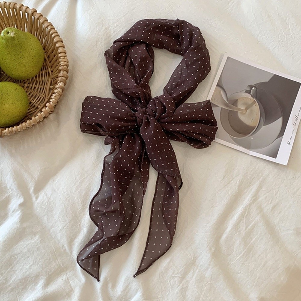 Headband Summer Knit - แฟชั่นผ้าคาดศีรษะลายจุดผ้าพันคอผ้าชีฟองบางผ้าพันคอผู้หญิงผ้าพันคอยาวอเนกประสงค์