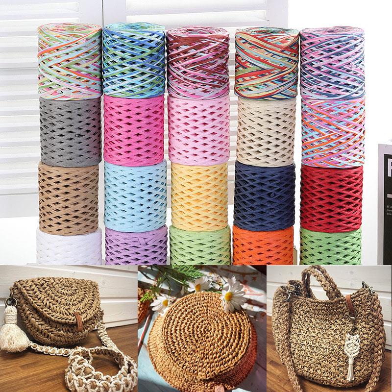 Crochet Bag Raffia - เชือกกระดาษราฟเฟีย 200 เมตร สำหรับถักโครเชต์ งานฝีมือ DIY