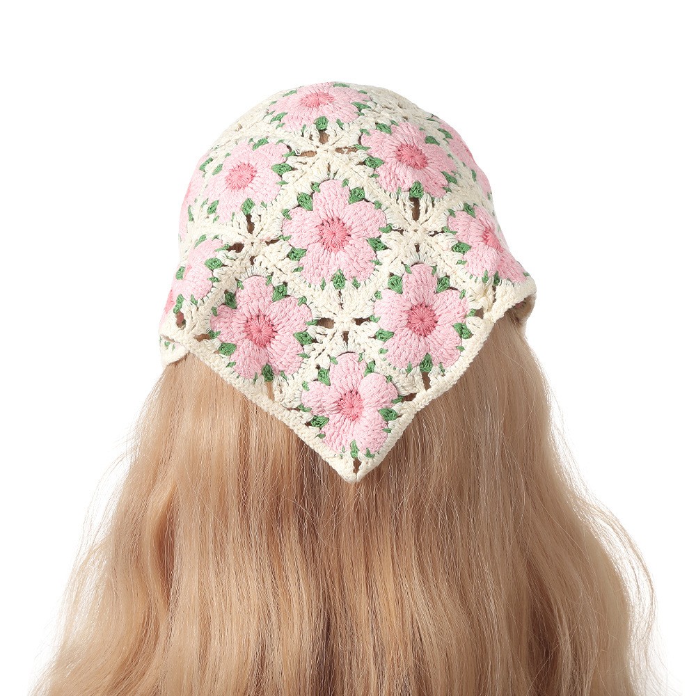 Headband Summer Knit - วินเทจทอผ้าถักดอกไม้สามเหลี่ยมผ้าคลุมศีรษะH Eadbandsวงผมยืดหยุ่นผู้หญิงสาวผมผ้าพันคออุปกรณ์ผมแฟชั่น