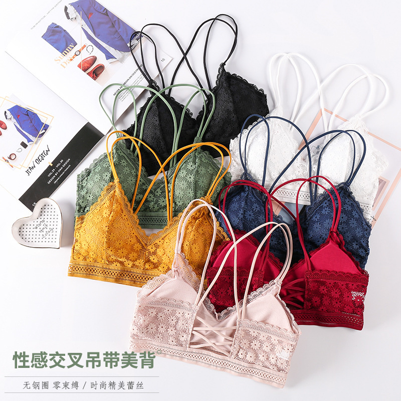 Bralette Triangle Set - 3Dชุดชั้นในเซ็กซี่Seamless Sport Bra UประเภทBacklessที่ไม่มีสายหนังBra Push Up