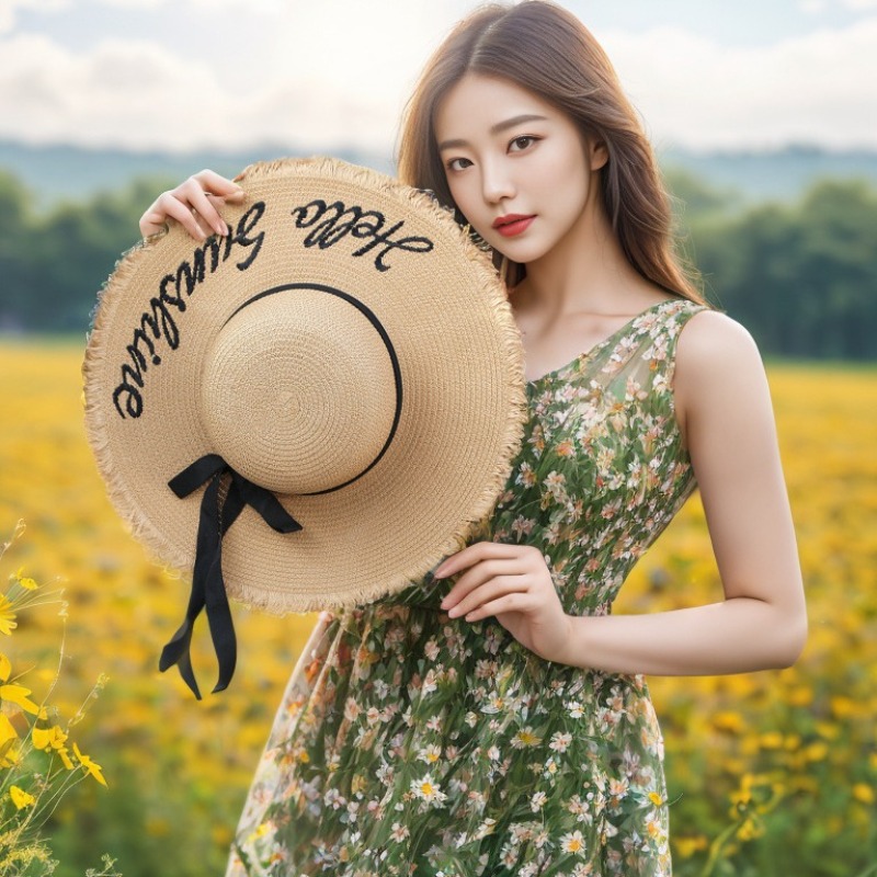 Hat Floppy Wide - หมวกปีกกว้างสำหรับฤดูร้อน 1 ชิ้น สำหรับผู้หญิง, หมวกปาร์ตี้สำหรับงานแต่งงาน ปาร์ตี้สละโสด