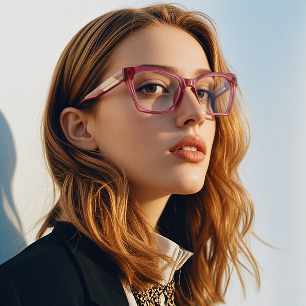 Sunglasses Cat Eye - กรอบแว่นตา Cat Eye ขนาดใหญ่ ป้องกันแสงสีฟ้า สำหรับผู้หญิง