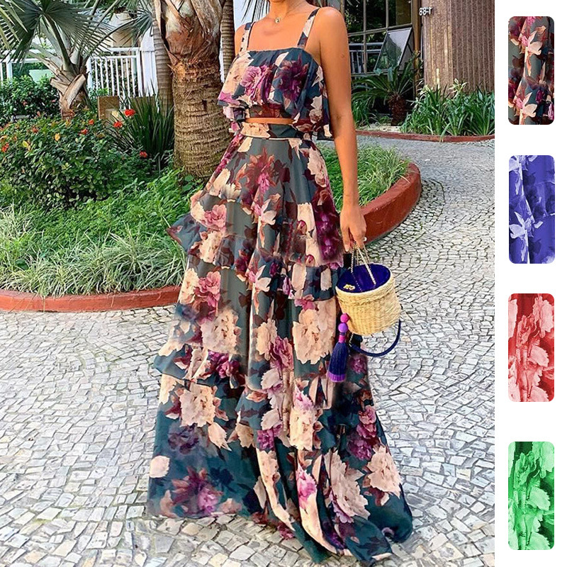 ชุดเซ็ตสองชิ้นสำหรับผู้หญิง ลา - Romper Floral Print บทวิจารณ์และราคา