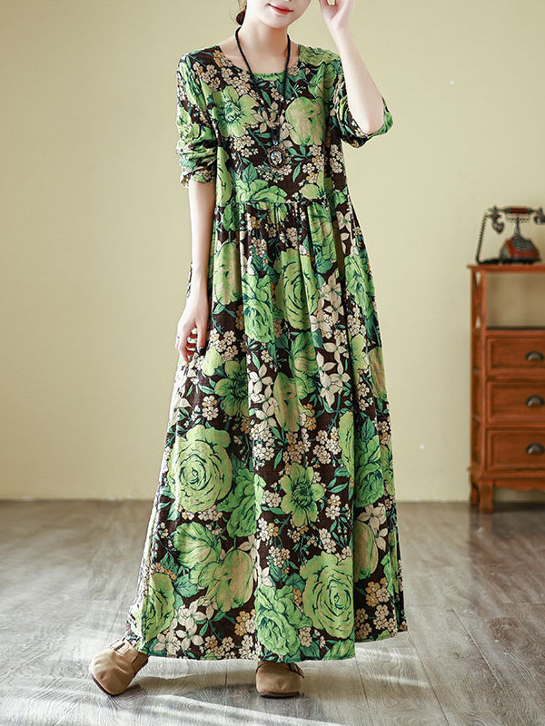 เดรสยาวคอกลมสไตล์ใหม่สำหรับฤดู - Linen Dress Wrap บทวิจารณ์และราคา