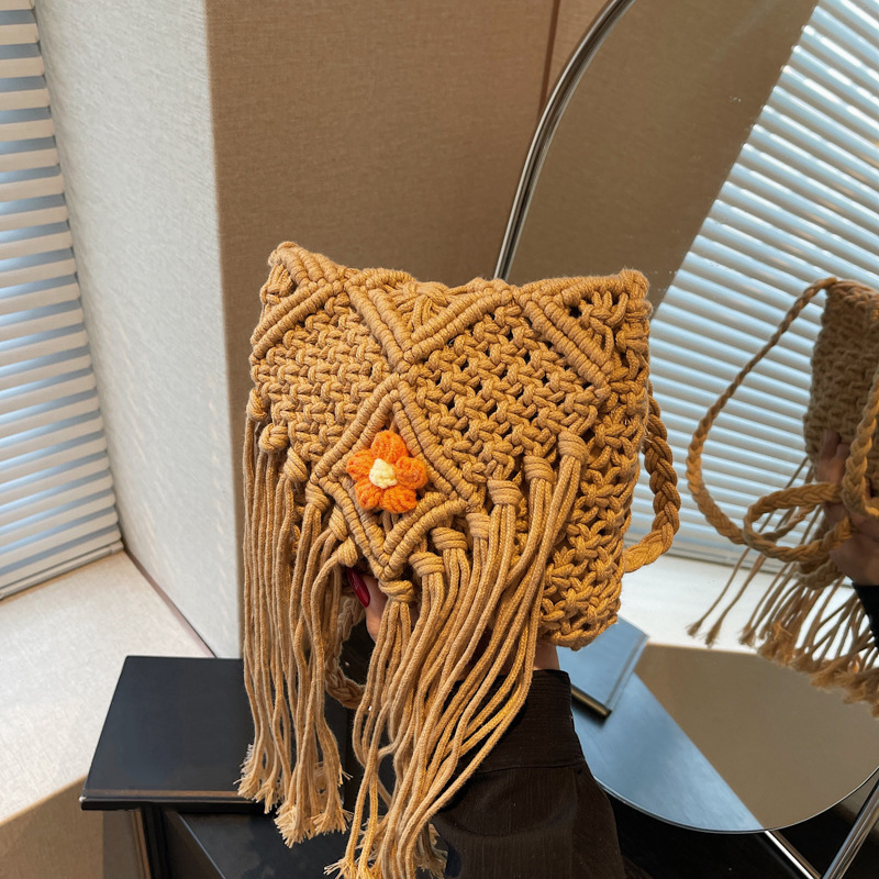 ฤดูร้อนกระเป๋าผู้หญิง Handmade - Crochet Bag Raffia บทวิจารณ์และราคา