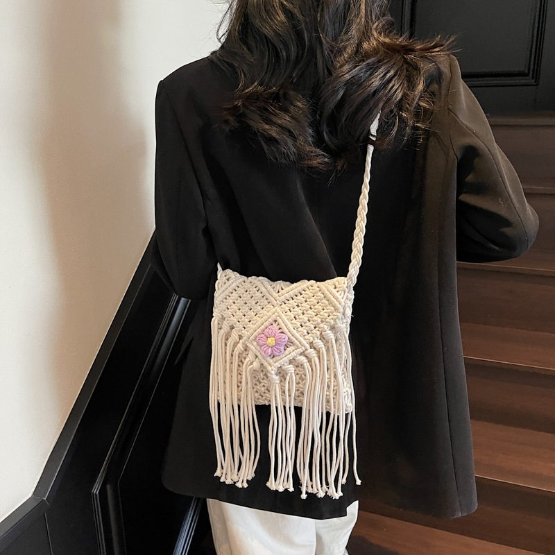 ฤดูร้อนกระเป๋าผู้หญิง Handmade - Crochet Bag Raffia บทวิจารณ์และราคา