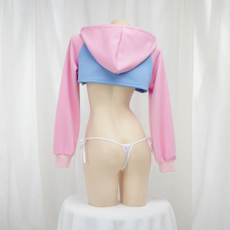 เสื้อฮู้ดแขนยาวน่ารัก สีชมพู ส - Crop Top Crochet บทวิจารณ์และราคา