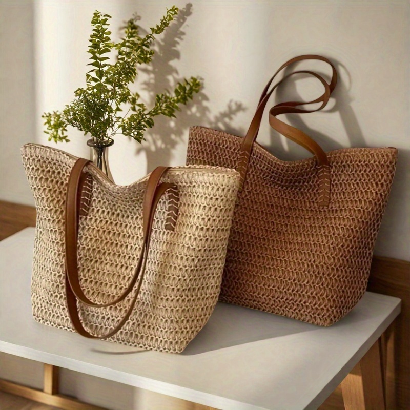 กระเป๋าผ้าทอสำหรับผู้หญิงที่ทั - Crochet Bag Raffia บทวิจารณ์และราคา
