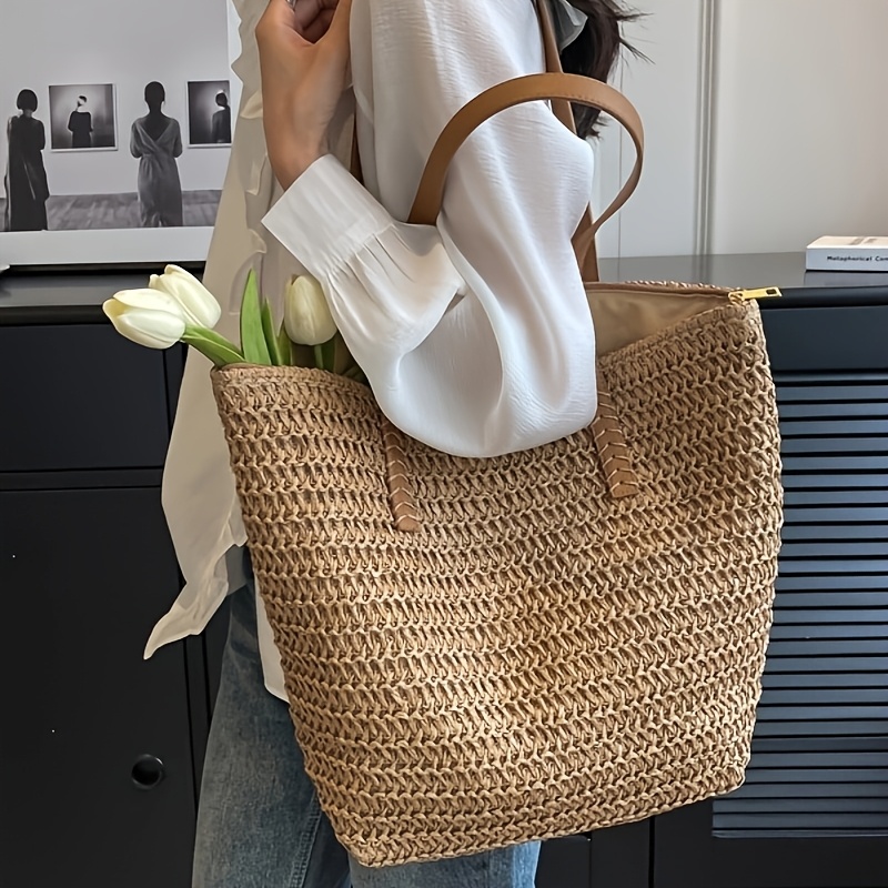 กระเป๋าผ้าทอสำหรับผู้หญิงที่ทั - Crochet Bag Raffia บทวิจารณ์และราคา