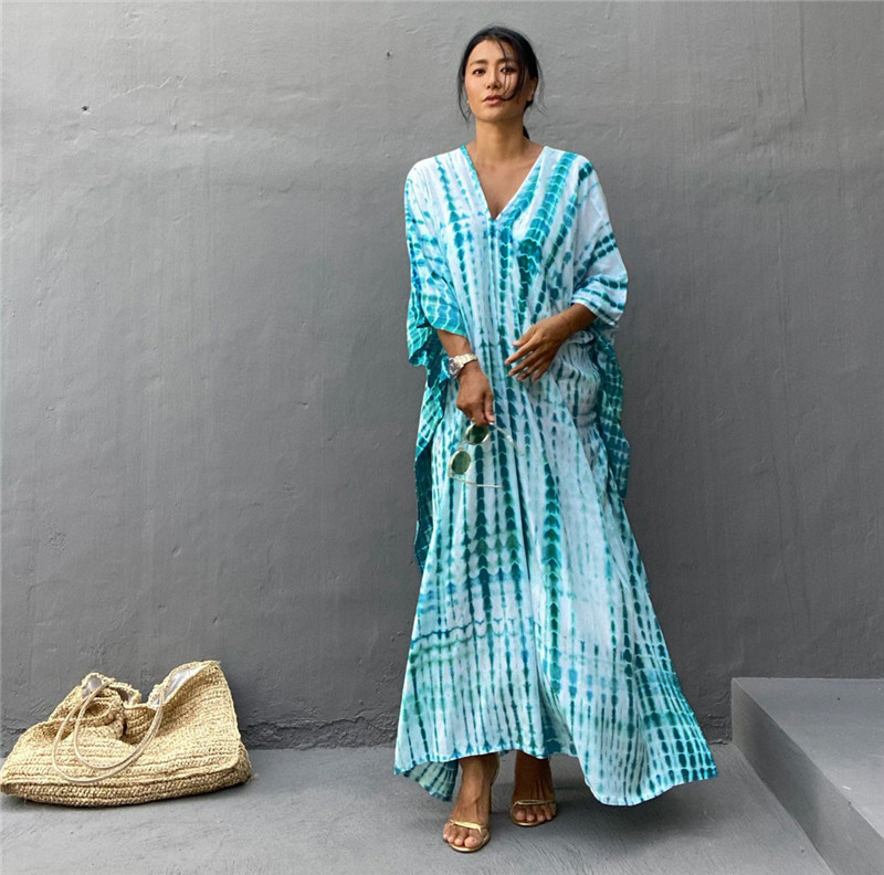 พลัสขนาดผู้หญิง Beachwear Long - Cover Up Kaftan บทวิจารณ์และราคา