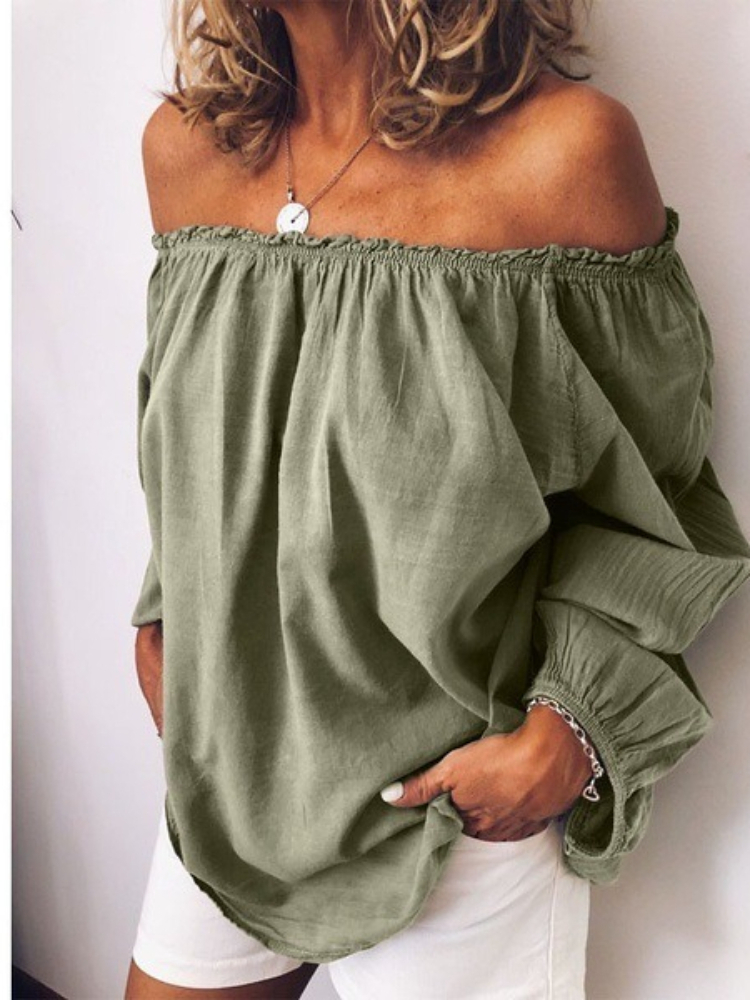 เสื้อเชิ้ตแขนยาวผู้หญิงสไตล์วิ - Blouse Off Shoulder บทวิจารณ์และราคา