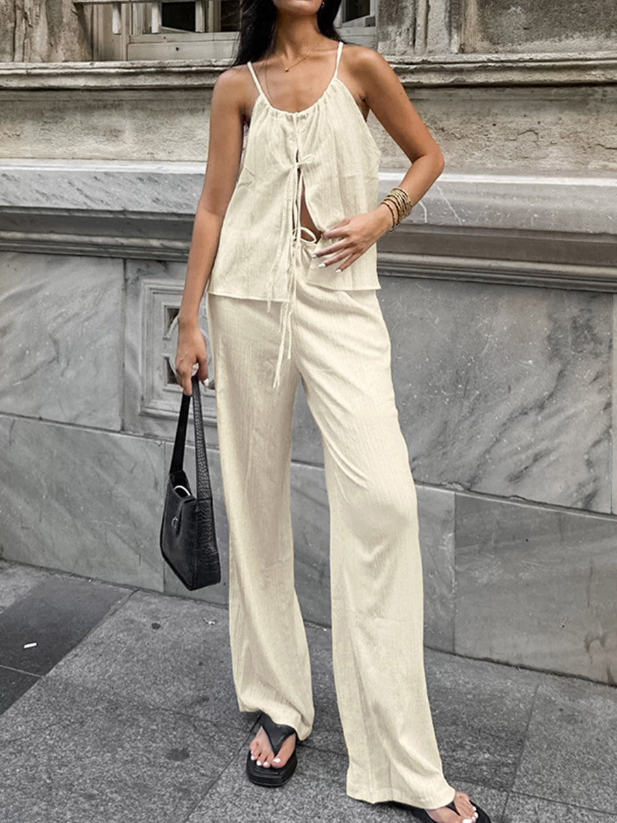 ชุดเซ็ตสองชิ้นสำหรับผู้หญิง ปี - Linen Pant Wide บทวิจารณ์และราคา