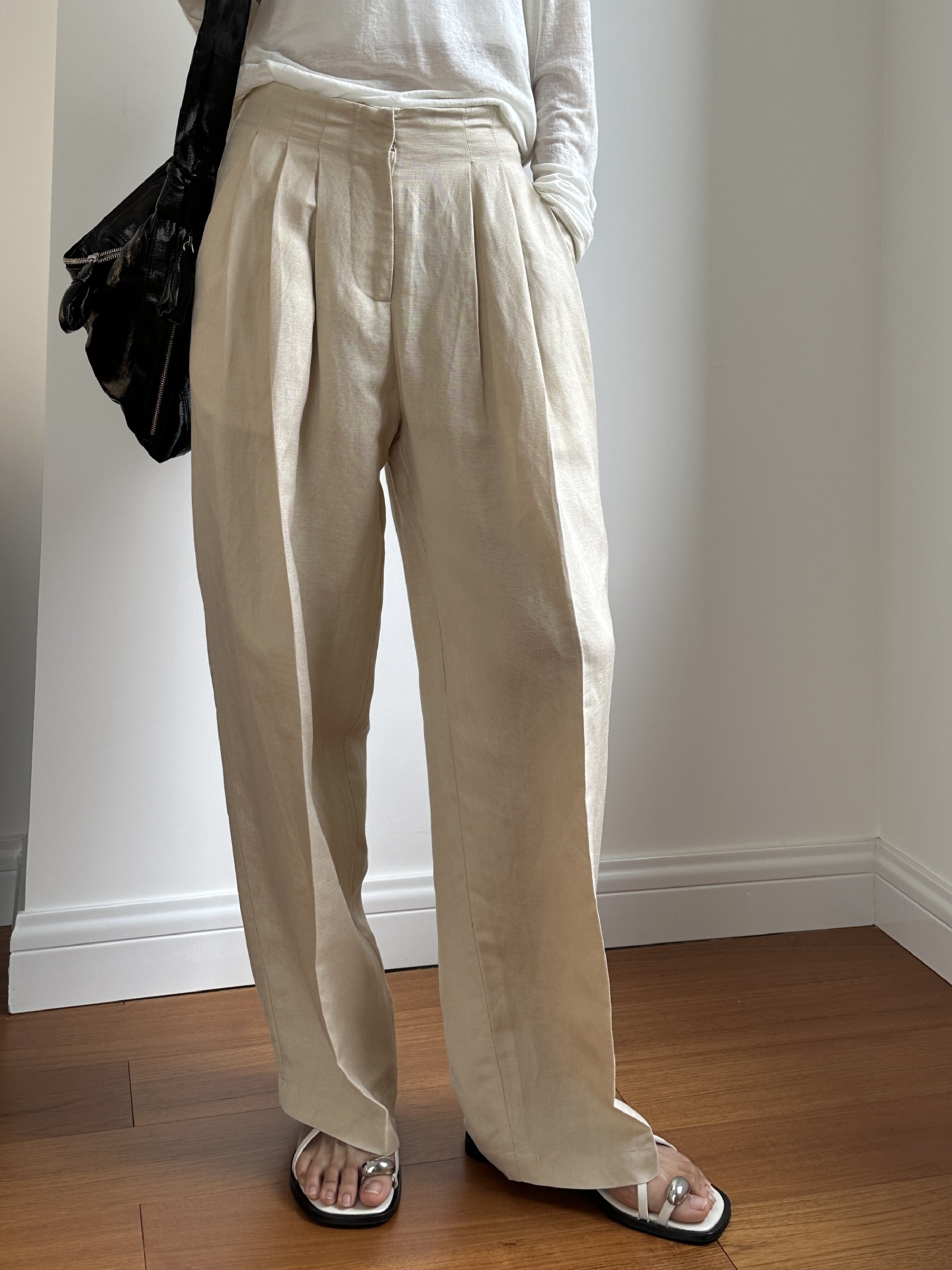 กางเกงขายาวผ้าลินินทรงหลวมแบบจ - Linen Pant Wide บทวิจารณ์และราคา