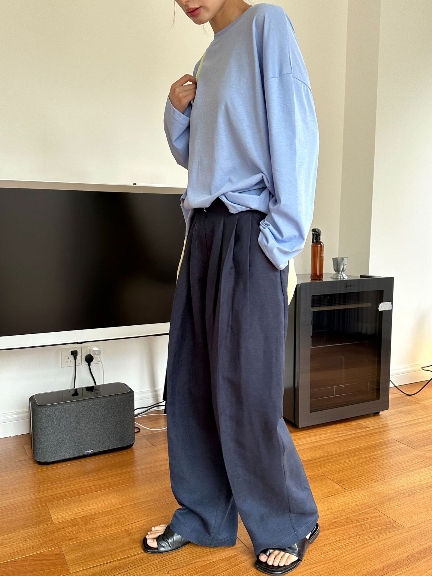 กางเกงขายาวผ้าลินินทรงหลวมแบบจ - Linen Pant Wide บทวิจารณ์และราคา