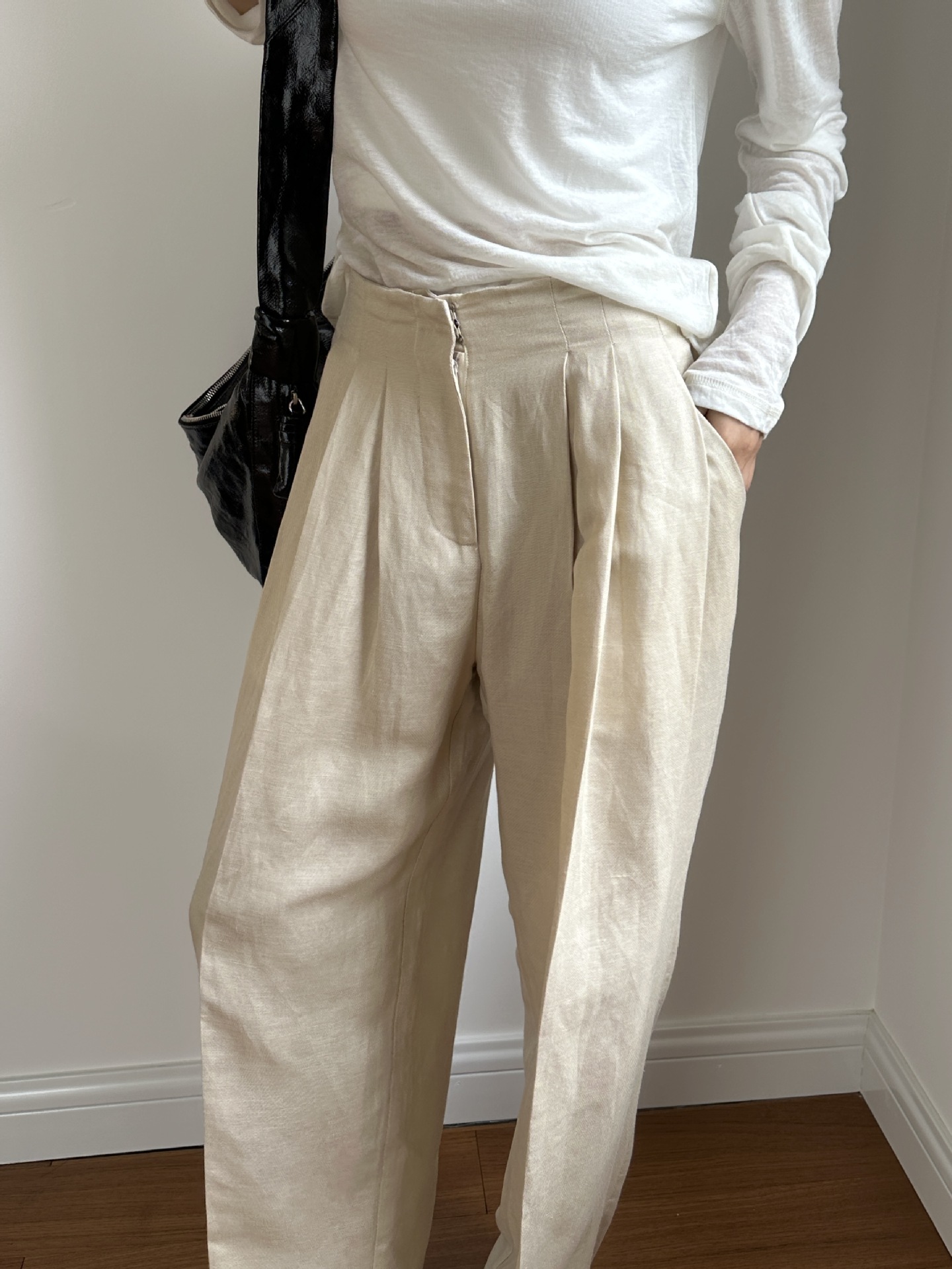 กางเกงขายาวผ้าลินินทรงหลวมแบบจ - Linen Pant Wide บทวิจารณ์และราคา