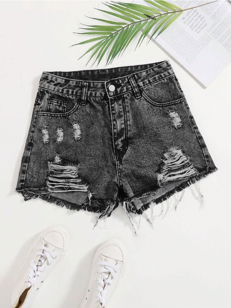 กางเกงยีนส์ขาสั้นวินเทจปี 2026 - Shorts Denim Frayed บทวิจารณ์และราคา