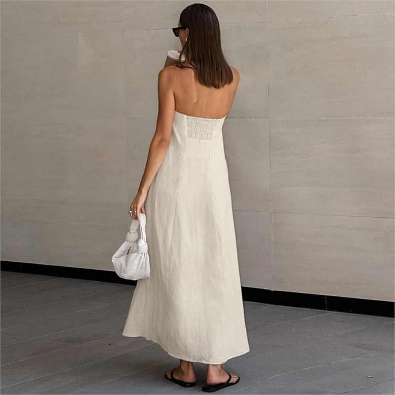 แฟชั่นElegant Simple Design St - Linen Dress Wrap บทวิจารณ์และราคา