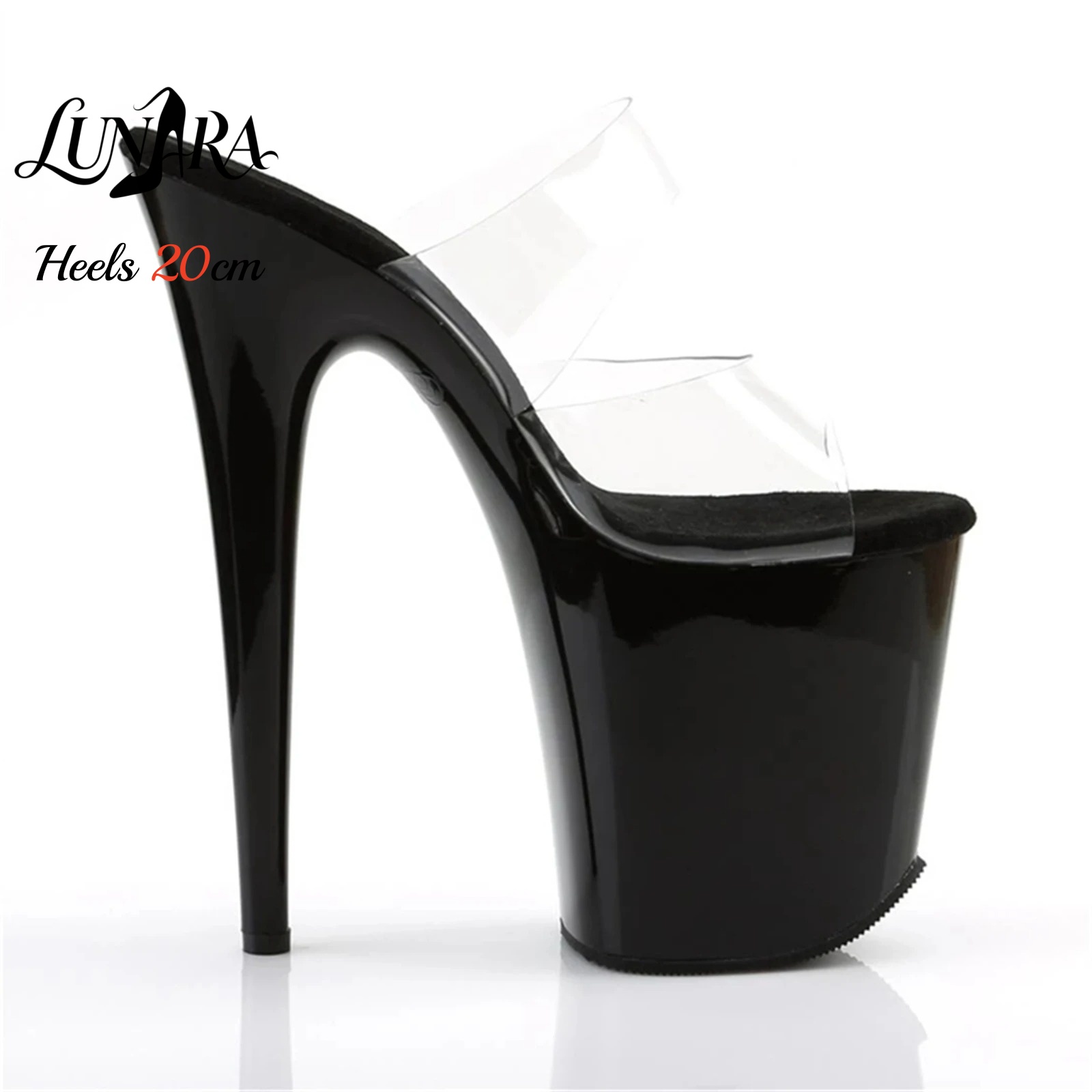 รองเท้าส้นสูงแบบสไลด์พลาสติกใส - Sandal Strappy Heeled บทวิจารณ์และราคา