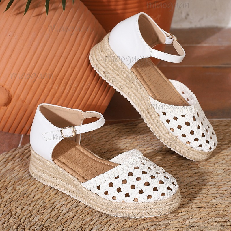 รองเท้าส้นเตารีดแบบสานสำหรับผู - Wedge Espadrille Women บทวิจารณ์และราคา