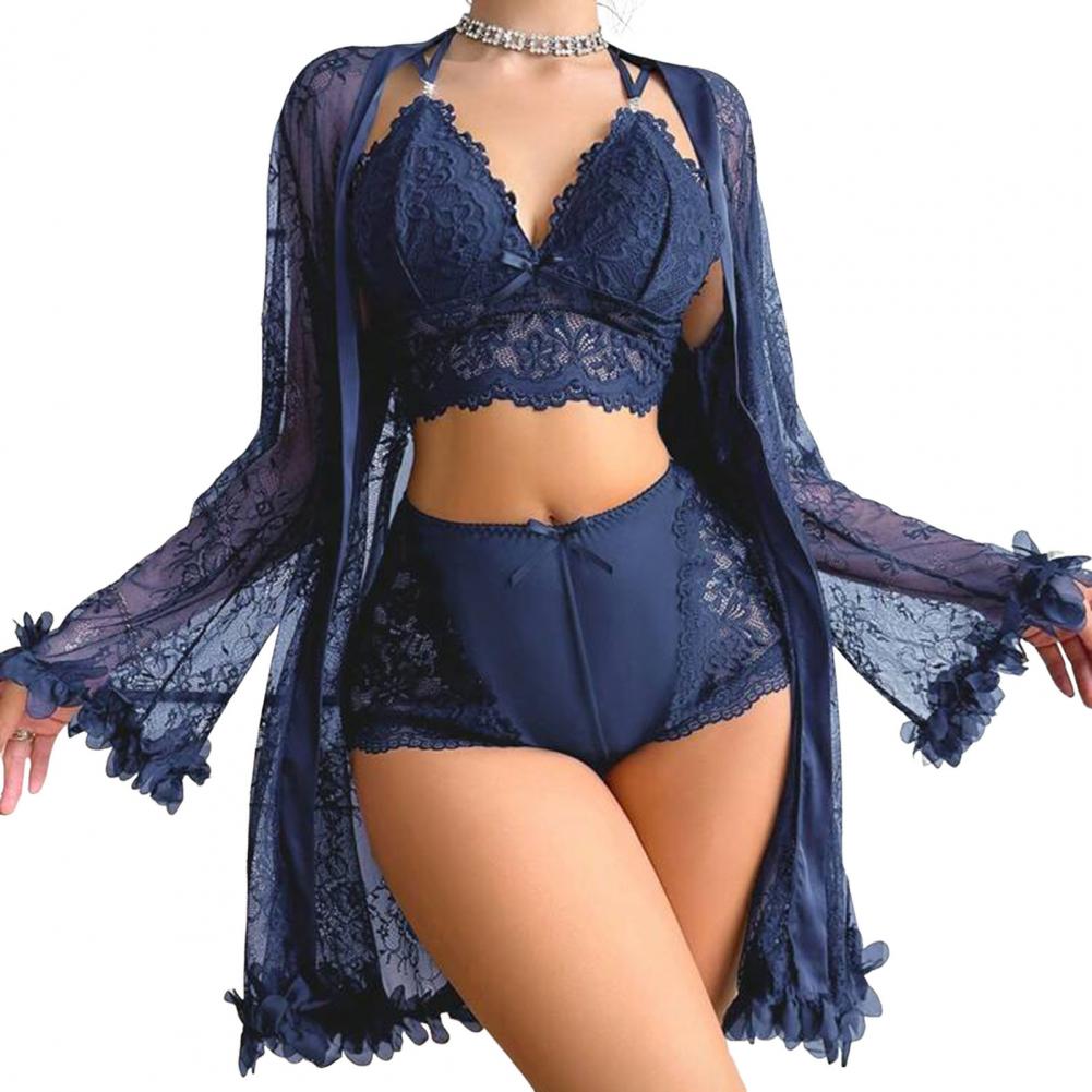 ชุดนอนเซ็กซี่ ชุดนอนลูกไม้ลายด - Kimono Sheer Floral บทวิจารณ์และราคา