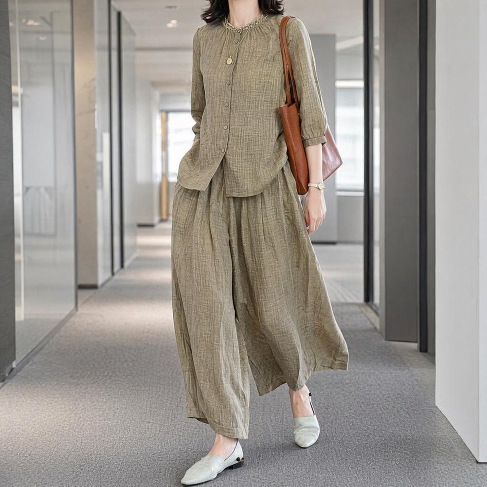 ชุดลำลองไซส์ใหญ่สำหรับผู้หญิง  - Linen Pant Wide บทวิจารณ์และราคา