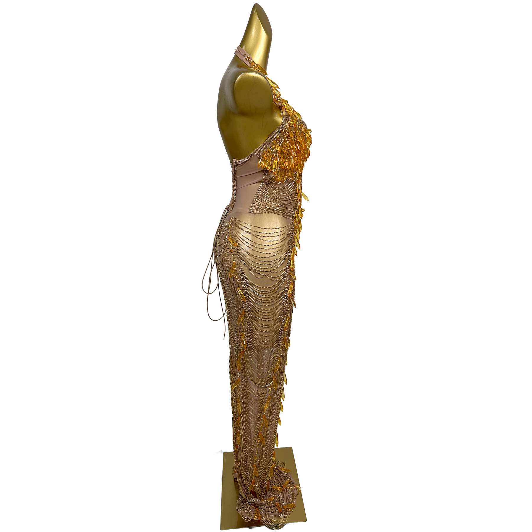 ชุดเดรสยาวทรงเมอร์เมดประดับคริ - Maxi Dress Halter บทวิจารณ์และราคา