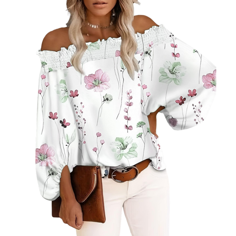 เสื้อเบลาส์แฟชั่นไซส์ใหญ่สำหรั - Blouse Off Shoulder บทวิจารณ์และราคา