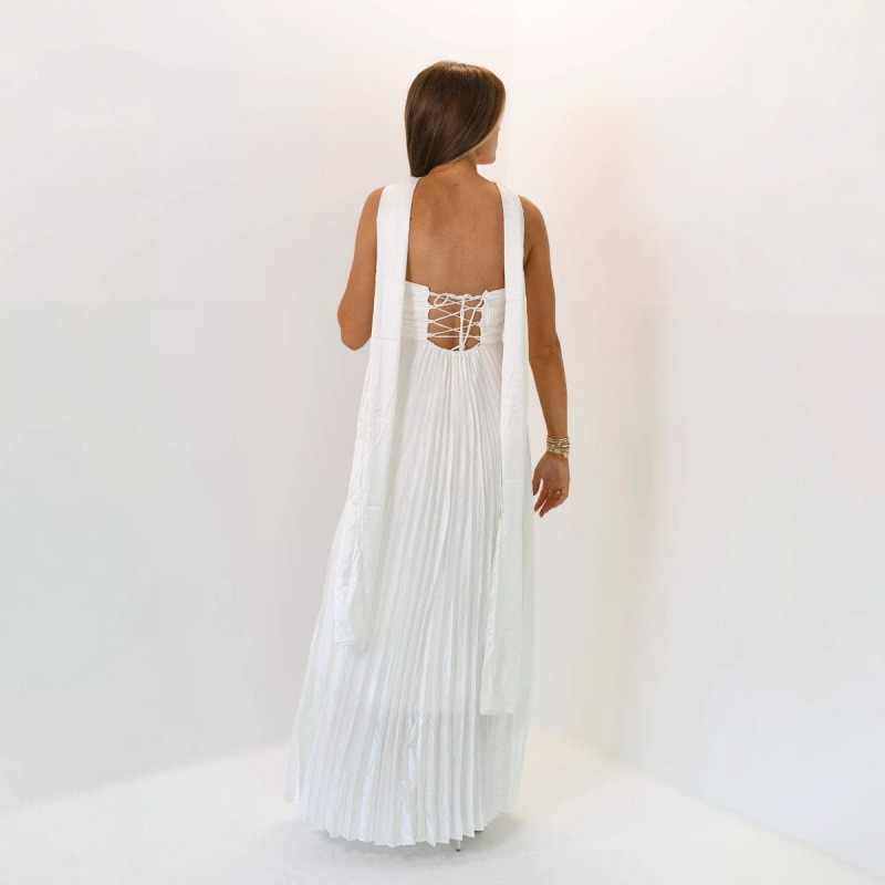 ชุดเดรสสำหรับแขกในงานแต่งงาน ช - Maxi Dress Halter บทวิจารณ์และราคา