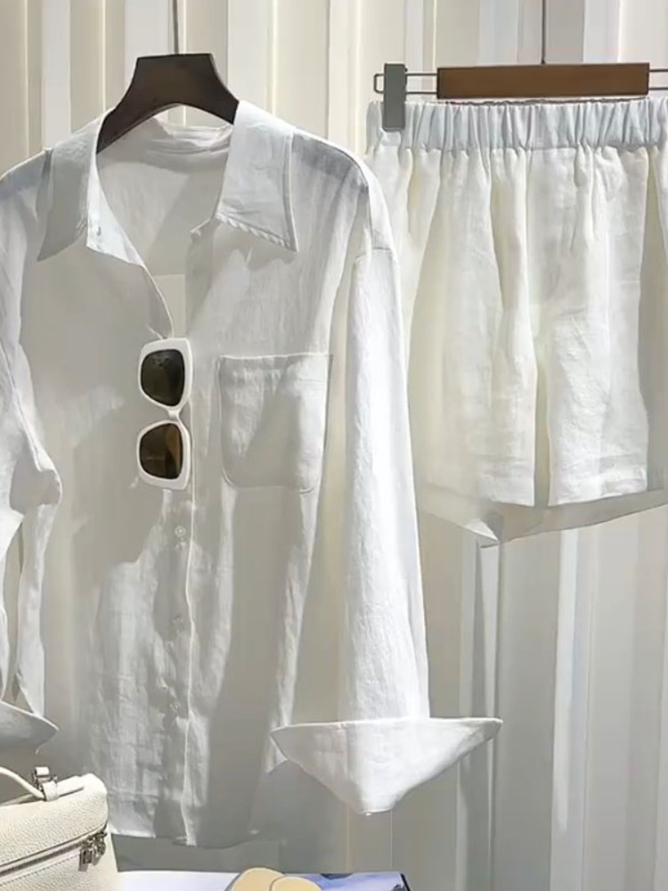 ชุดเสื้อเชิ้ตผ้าลินินสำหรับผู้ - Linen Pant Wide บทวิจารณ์และราคา