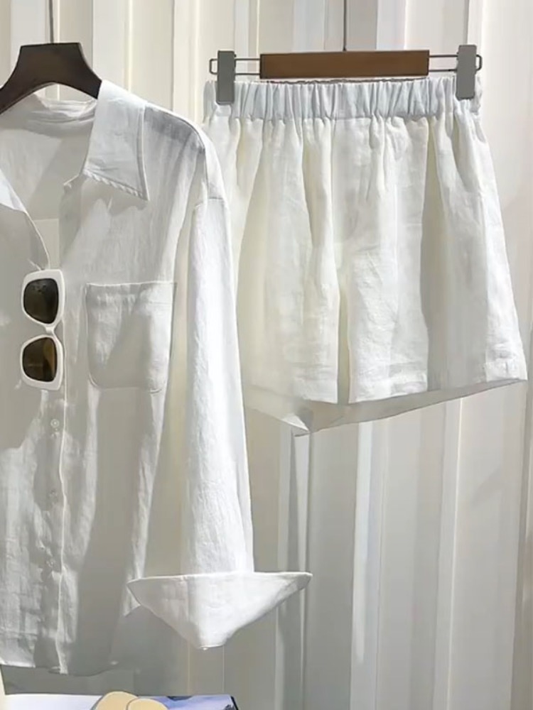 ชุดเสื้อเชิ้ตผ้าลินินสำหรับผู้ - Linen Pant Wide บทวิจารณ์และราคา