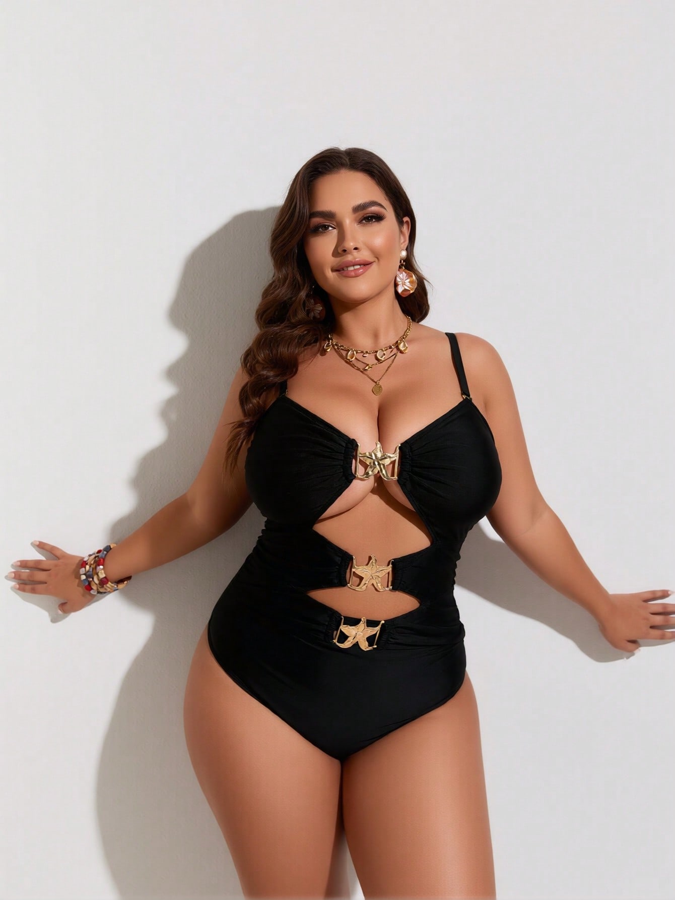 ชุดว่ายน้ำวันพีซไซส์พลัสสำหรับ - Swimsuit Bikini Ruched บทวิจารณ์และราคา