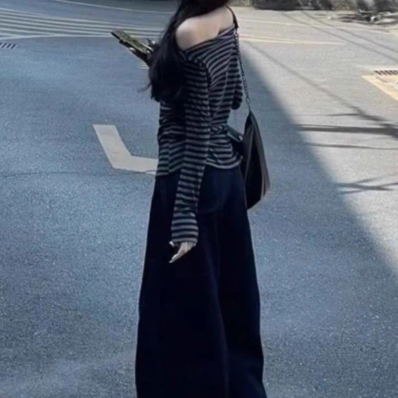 เสื้อผู้หญิงวินเทจลายทางเปิดไห - Blouse Off Shoulder บทวิจารณ์และราคา