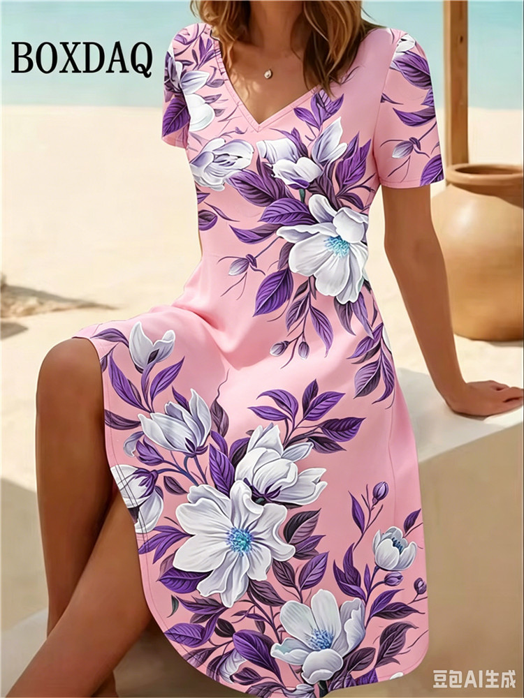 6XL พลัสไซส์ชุดเดรสผู้หญิงฤดูร - Romper Floral Print บทวิจารณ์และราคา