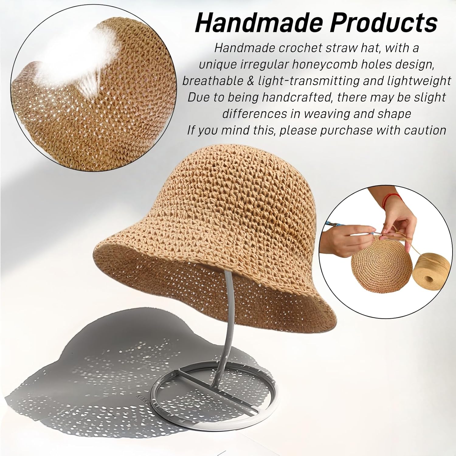 หมวกฟางปีกกว้างพับได้สำหรับผู้ - Hat Floppy Wide บทวิจารณ์และราคา