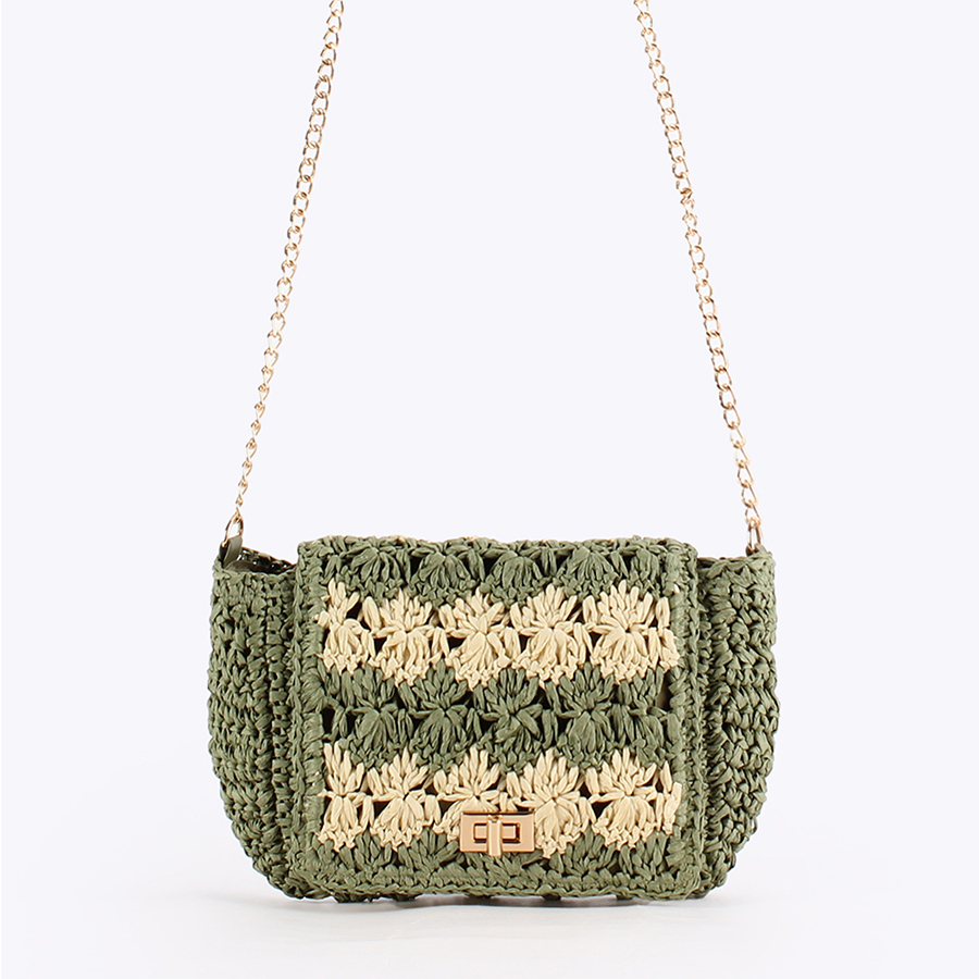 กระเป๋าสะพายข้างสานสำหรับผู้หญ - Crochet Bag Raffia บทวิจารณ์และราคา