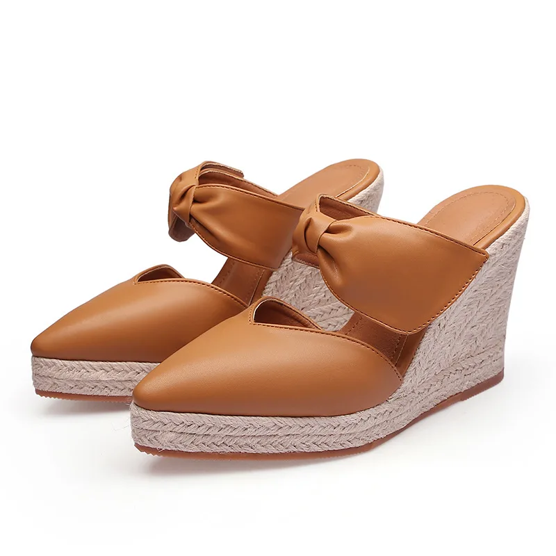 รองเท้าส้นสูงแบบสวมเปิดส้น ส้น - Wedge Espadrille Women บทวิจารณ์และราคา