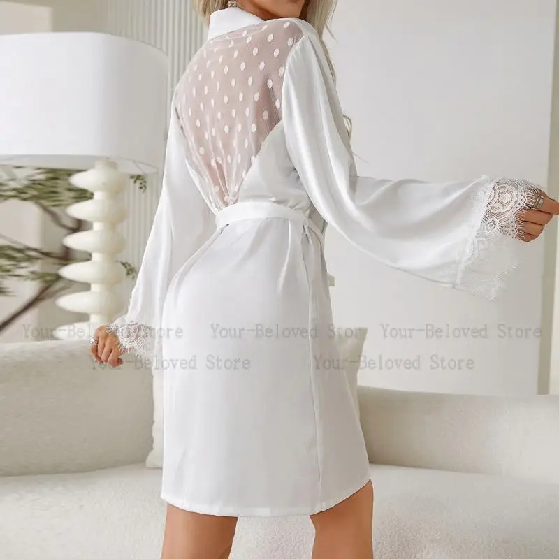 สั้นKimonoสีดําSheerตาข่ายRobe - Kimono Sheer Floral บทวิจารณ์และราคา