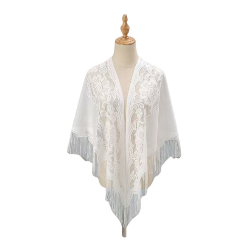 ผ้าคลุมไหล่ลูกไม้ลายดอกไม้สำหร - Kimono Sheer Floral บทวิจารณ์และราคา