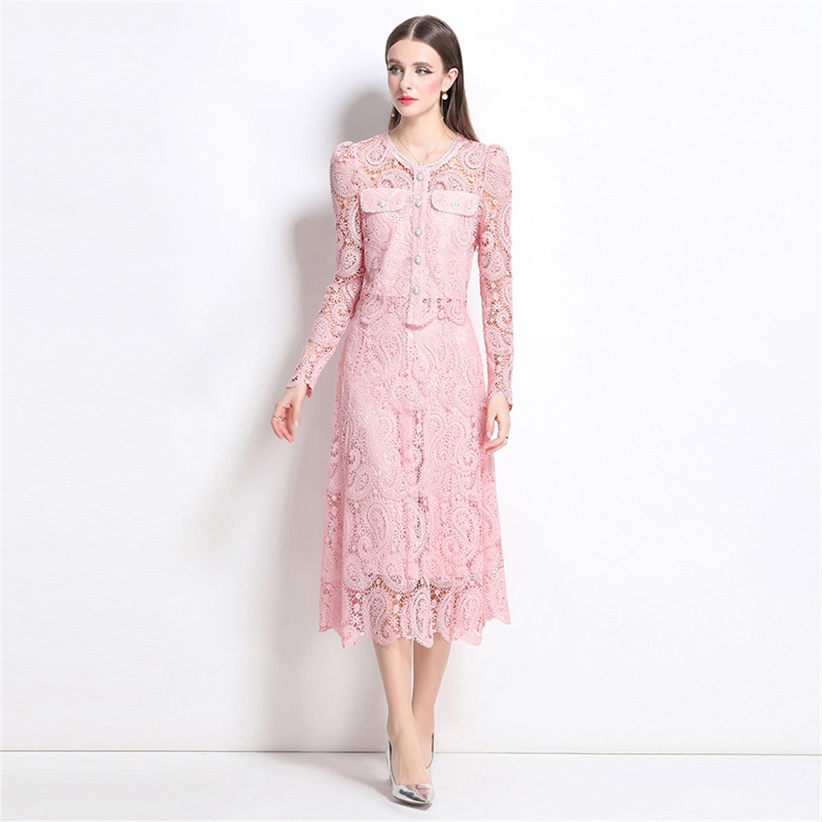ฤดูใบไม้ผลิหวานลูกไม้ดอกไม้เย็ - Midi Skirt Floral บทวิจารณ์และราคา