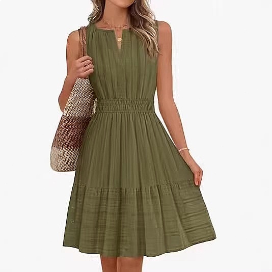 เดรสแขนกุดสำหรับผู้หญิงฤดูใบไม - Linen Dress Wrap บทวิจารณ์และราคา