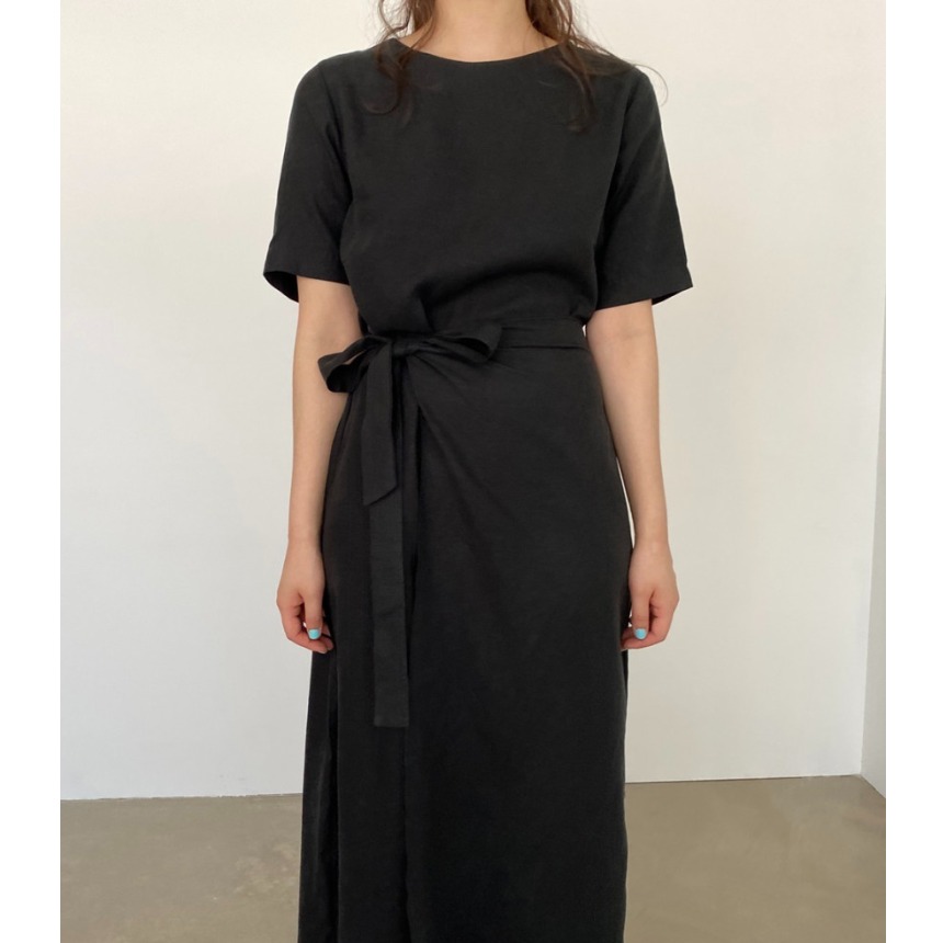 ชุดเดรสผ้าฝ้ายลินินแบบพันตัว ด - Linen Dress Wrap บทวิจารณ์และราคา