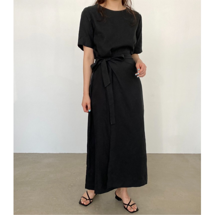 ชุดเดรสผ้าฝ้ายลินินแบบพันตัว ด - Linen Dress Wrap บทวิจารณ์และราคา