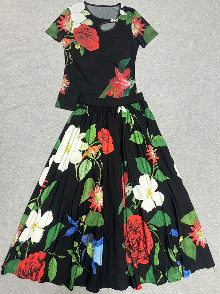 ชุดเซ็ตแฟชั่นผู้หญิงสไตล์เรโทร - Romper Floral Print บทวิจารณ์และราคา