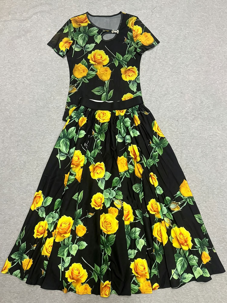 ชุดเซ็ตแฟชั่นผู้หญิงสไตล์เรโทร - Romper Floral Print บทวิจารณ์และราคา