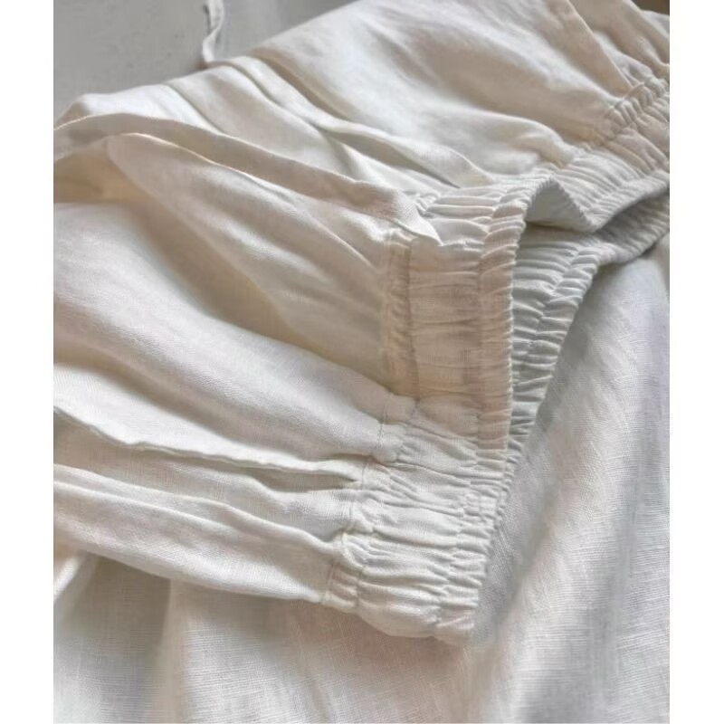 ชุดเสื้อกางเกงขายาวผ้าฝ้ายลินิ - Linen Pant Wide บทวิจารณ์และราคา