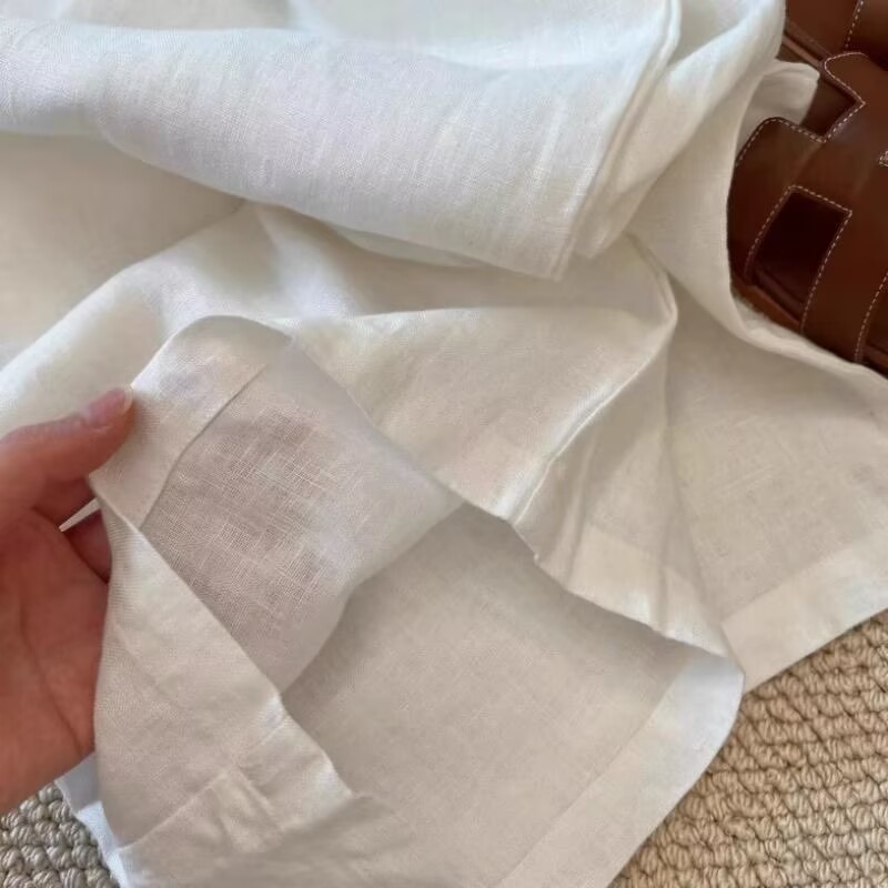 ชุดเสื้อกางเกงขายาวผ้าฝ้ายลินิ - Linen Pant Wide บทวิจารณ์และราคา