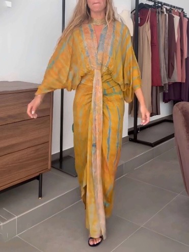 ชุดเดรสฤดูร้อน ชุดเดรสผ้าลินิน - Linen Dress Wrap บทวิจารณ์และราคา